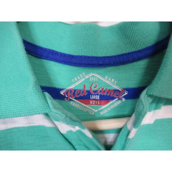 Green White Blue Striped collared shirt - Picture 3 of 3